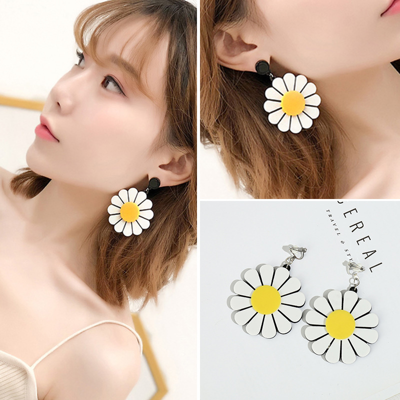 Tassel Earrings Female Ins Net Red Explosion Earrings Jewelry Japan And South Korea Retro Exaggerated Flower Ear Clips